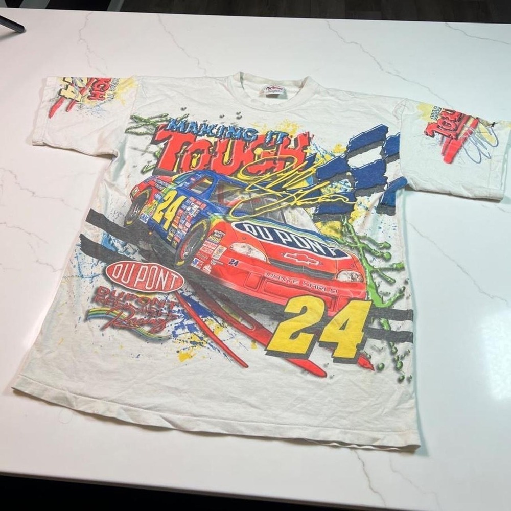 Chase Racewear Jeff Gordon T-Shirt Mens XL Vintage 1998 NASCAR All Over Print 24
